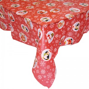 ขนาดที่กำหนดเองและสีวันคริสต์มาสผ้าปูโต๊ะผ้าโพลีเอสเตอร์สี่เหลี่ยมผืนผ้าผ้าปูโต๊ะ